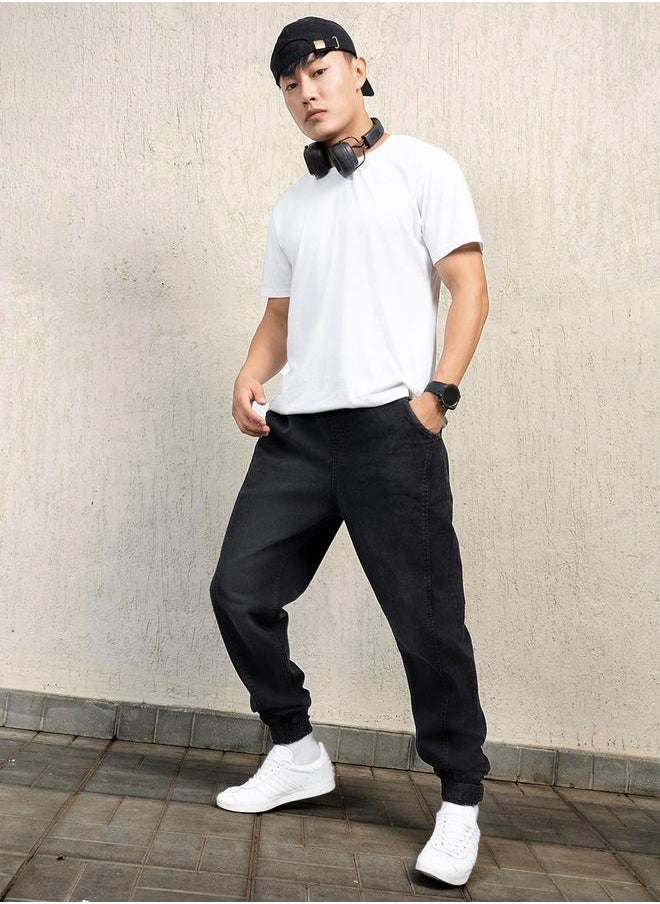 Hubberholme Mid Rise Relaxed Fit Cuffed Jeans by Styli  - Image 4
