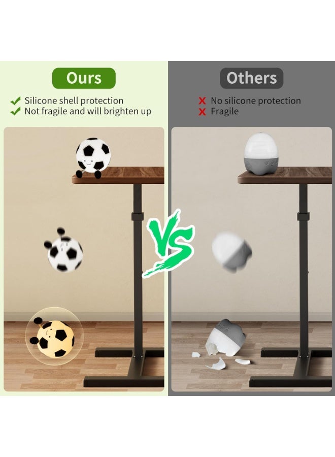 مصباح ليلي للأطفال على شكل كرة قدم، تصميم سيليكون قابل لإعادة الشحن، بطارية ٥٠٠ مللي أمبير/ساعة، إضاءة دافئة قابلة للتعتيم بثلاثة أوضاع، مع خاصية إيقاف التشغيل التلقائي بعد ٣٠ دقيقة، آمن ومريح للأطفال. مثالي لغرف الأولاد، وهدايا أعياد الميلاد، والمناسبات. - Image 5