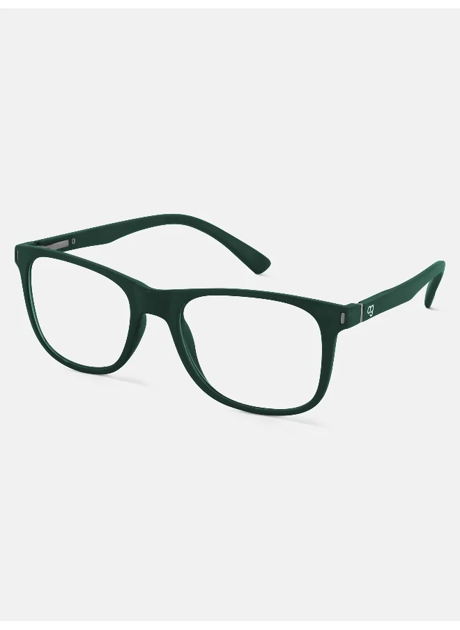Woggles Noir Green Square Blue Screen Glasses