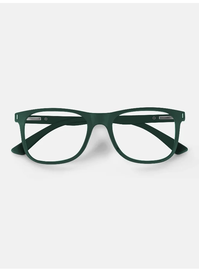 Woggles Noir Green Square Blue Screen Glasses