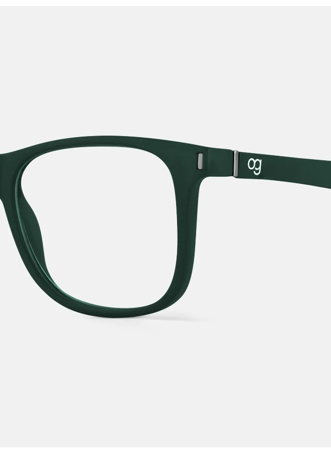 Woggles Noir Green Square Blue Screen Glasses