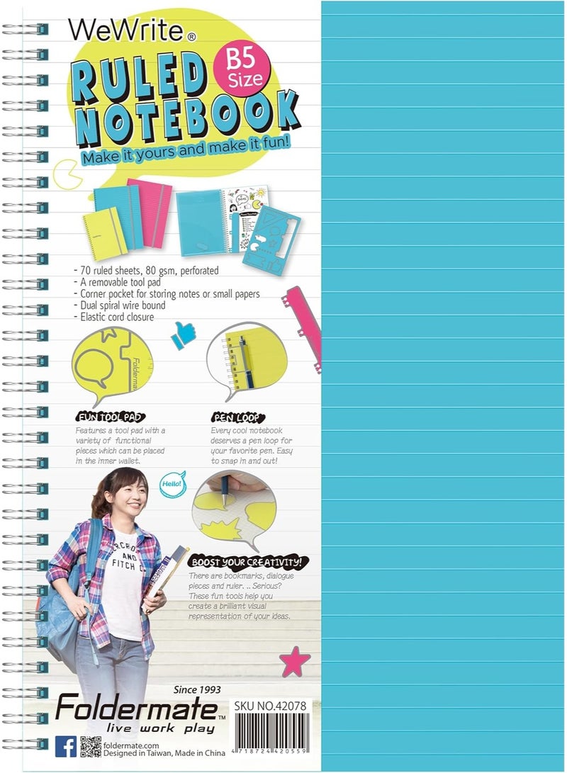 Foldermate Multi-Subject B5 Notebook – 150 Sheets,  2 Pcs - Image 4