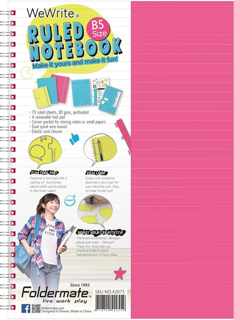 Foldermate Multi-Subject B5 Notebook – 150 Sheets,  2 Pcs - Image 2
