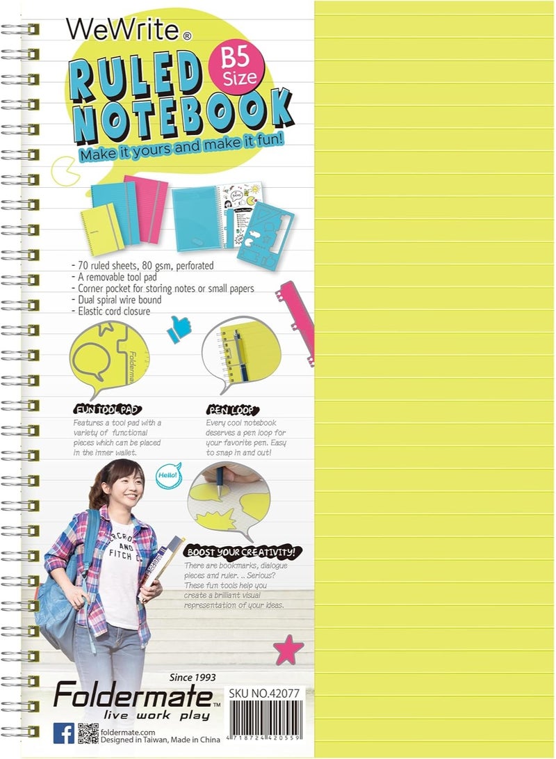 Foldermate Multi-Subject B5 Notebook – 150 Sheets,  2 Pcs - Image 3