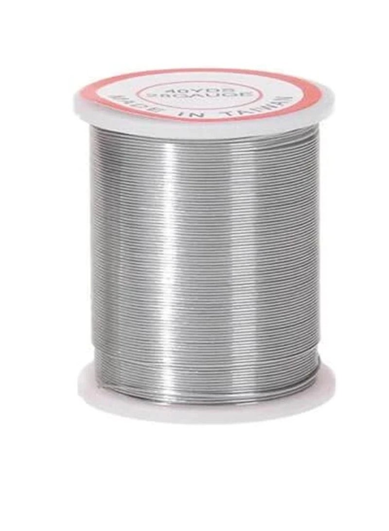 سلك مطرز بالخرز 28 مقياس فضي - Image 1