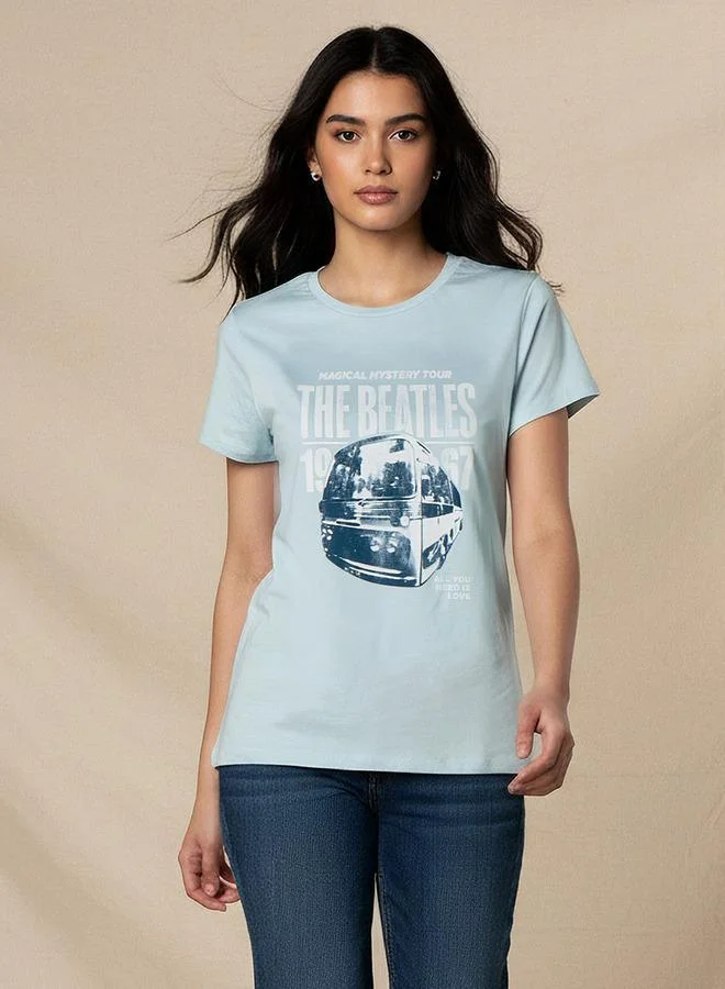 اس بي كاركترز تيشيرت قطن بطبعة البيتلز