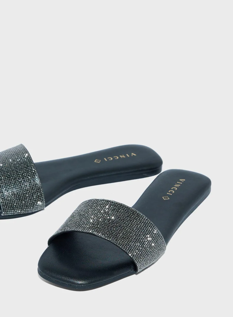 Vincci Double Strap Flat Sandals