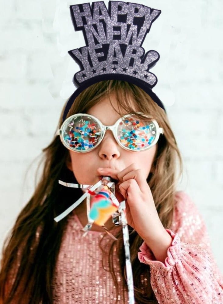 ذا بارتي بوبير السنة الجديدة بريق الفضة عقال عيد الميلاد أغطية الرأس السنة الجديدة حفلة صور الدعائم - Image 2