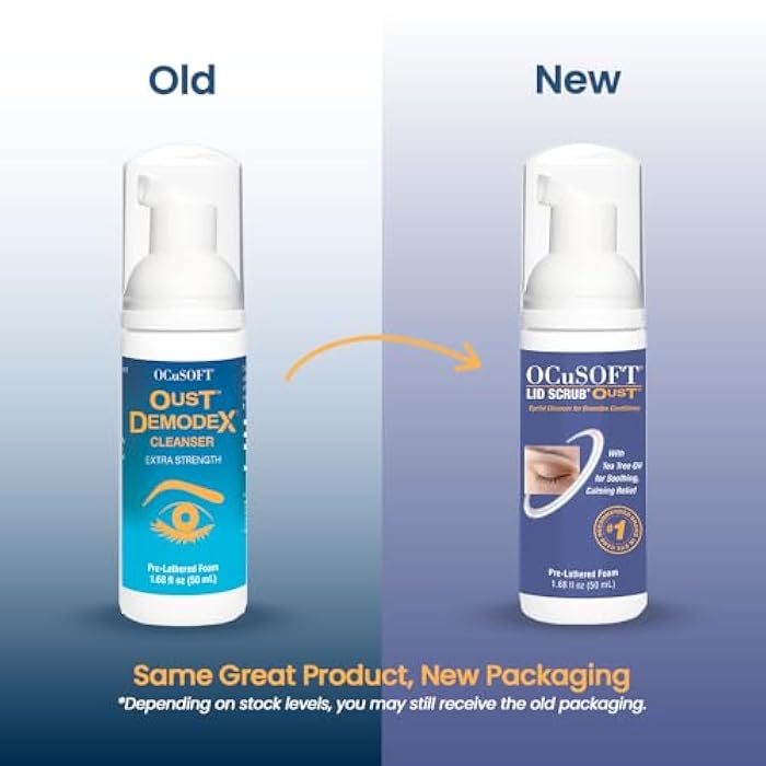 OCuSOFT Oust Demodex Foam Cleanser - Extra Strength - Foaming Cleanser for Eyelids & Eyelashes with Tea Tree Oil - Eyelid Cleanser to Remove Oil, Debris & Pollen - 1.68 fl oz - Image 4