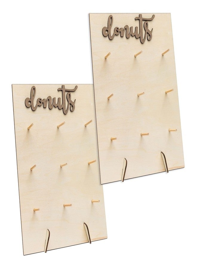 Lamantery 2Pack Donut Display Stand Wood Doughnuts Wall Stands Display Board for Wedding Party Decoration - Image 1