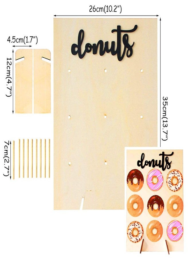 Lamantery 2Pack Donut Display Stand Wood Doughnuts Wall Stands Display Board for Wedding Party Decoration - Image 3
