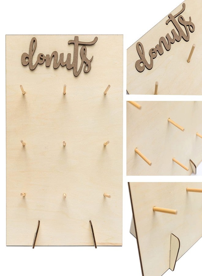 Lamantery 2Pack Donut Display Stand Wood Doughnuts Wall Stands Display Board for Wedding Party Decoration - Image 2