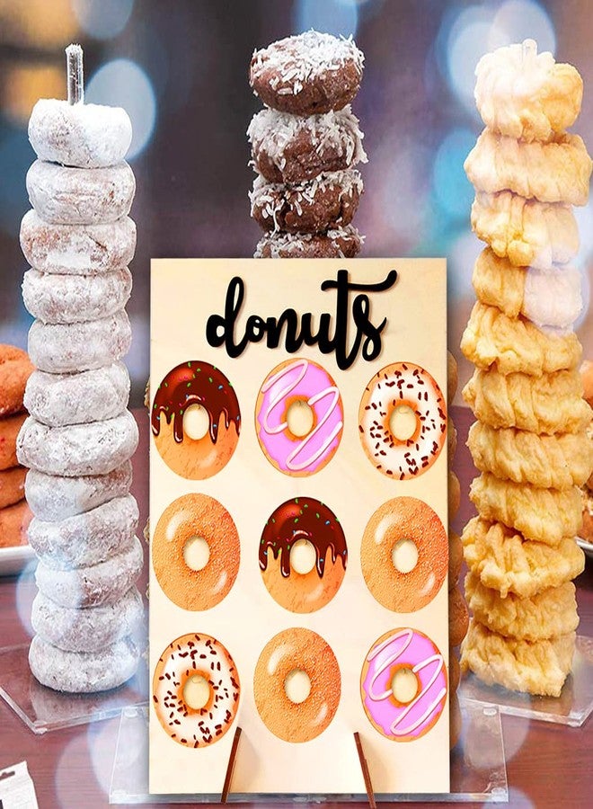 Lamantery 2Pack Donut Display Stand Wood Doughnuts Wall Stands Display Board for Wedding Party Decoration - Image 4