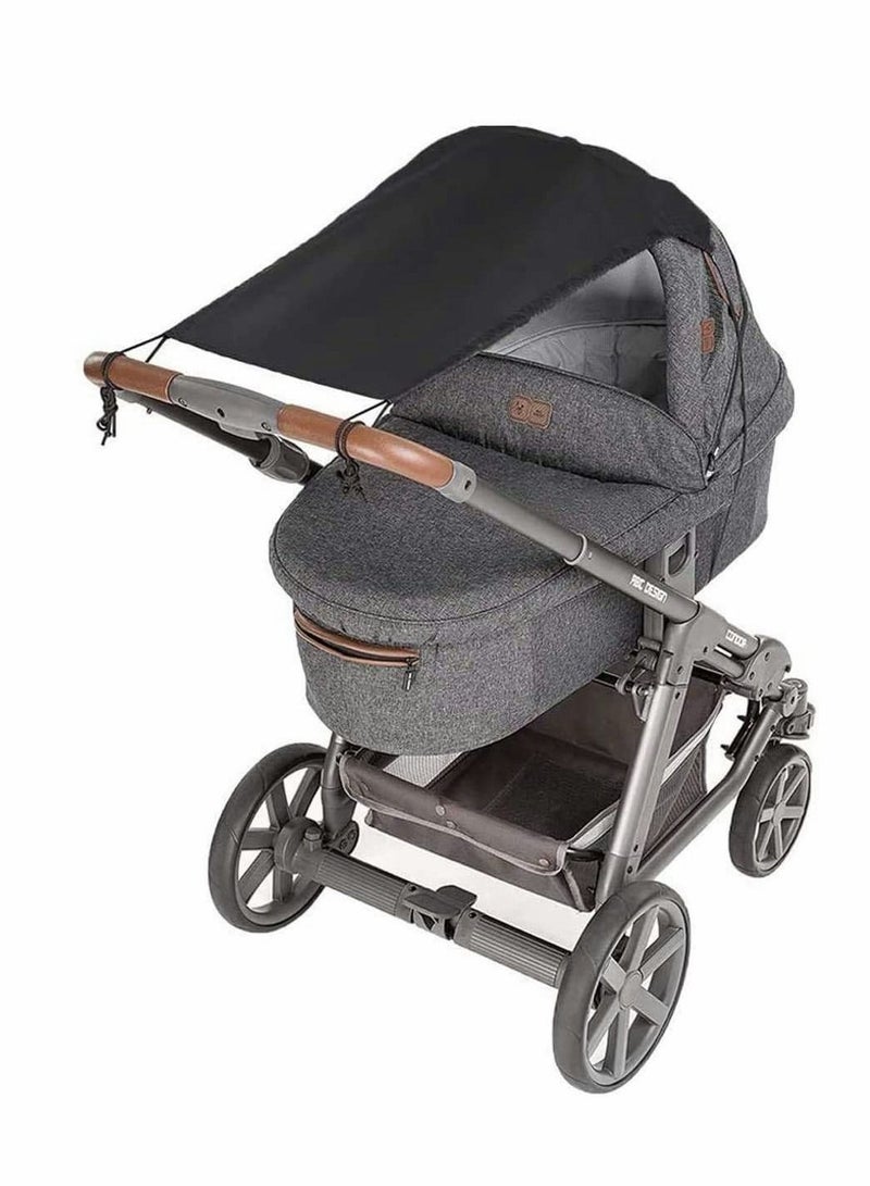 Excefore Universal Pram Sunshade for Pushchair Buggy and Carrycot Sun Sail Stroller with UV Protection 50+ Sun Shade Blackout Blind for Parasol Pushchair Sun Protection Universal Fit Pram - Image 1
