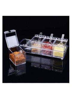 Other Set of 4 kitchen acrylic spice container jar condiment dispenser salt
