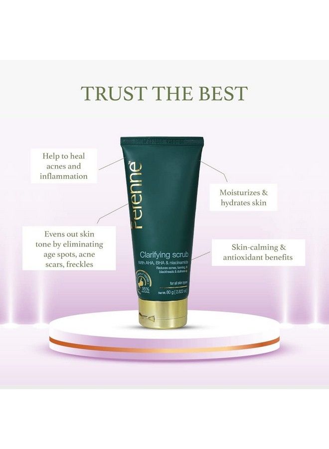 PERENNE Clarifying Clay Scrub For Oily Acne Prone Skin For Men And Women Detoxify And Purify Skin; Pore Minimiser Reduces Acne And Scars Enriched With Goodness Of Antioxidants 80 Gm - Image 4
