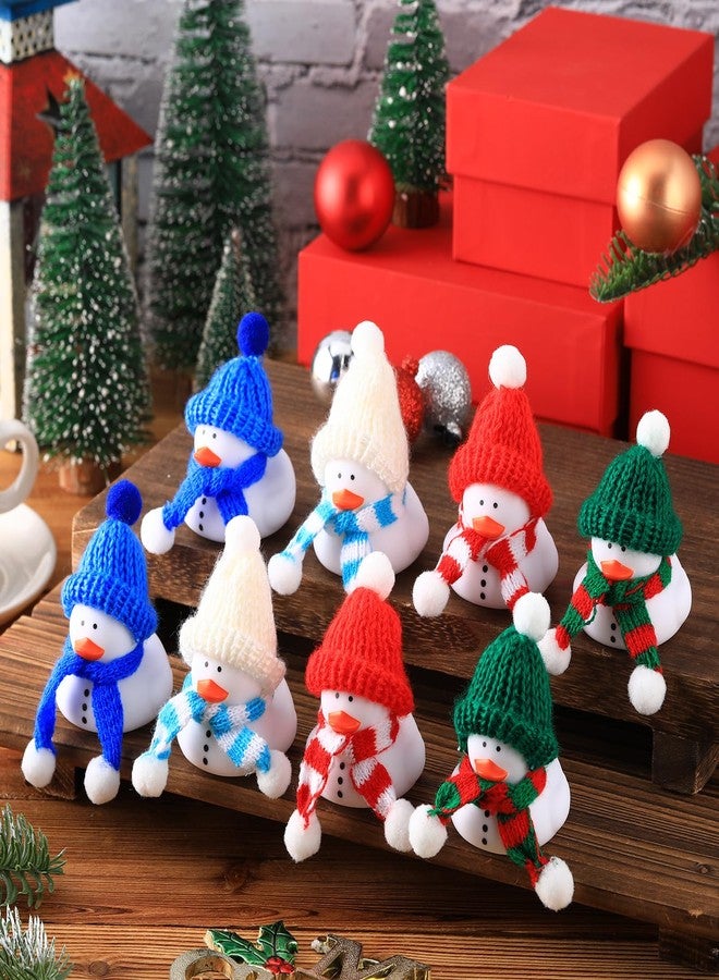 Jerify 48 Pack Winter Snowman Rubber Duck Bulk Bath Christmas Rubber Duck with Fur Hat Scarf 4 Styles Snowman Winter Santa Hat Gift Bag Filler Bathroom Christmas Party Holiday Favors - Image 4