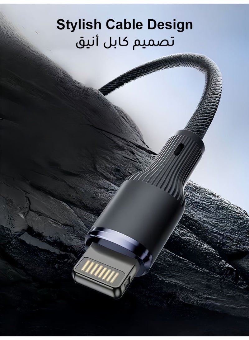 AMIJOY Type C to Lightning Cable 1M [MFi Certified] – Fast 27W PD USB C to Lightning Cable for iPhone 14 13 12 11 Pro Max XS XR 8 Plus iPad – No Pop-up Warning, Braided iPhone Charger Cable, Durable iPhone Charging Cable, Sync Data Transfer, Compatible with Apple 8-14 Series – Grey Braided - Image 4