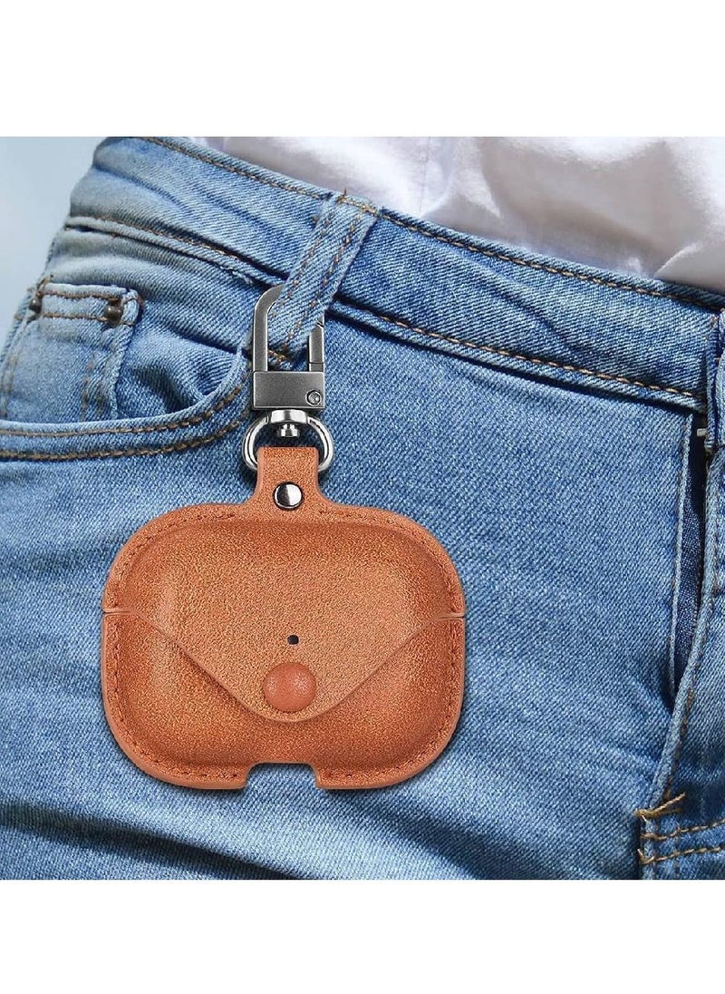 Generic - Leather Protective Case Skin Cover with Keychain and Lock For Airpods 3 Brown - Image 1