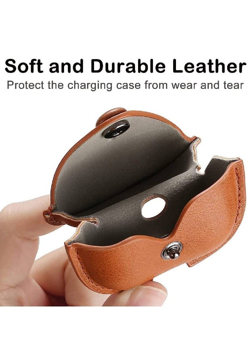 Generic - Leather Protective Case Skin Cover with Keychain and Lock For Airpods 3 Brown - Image 1