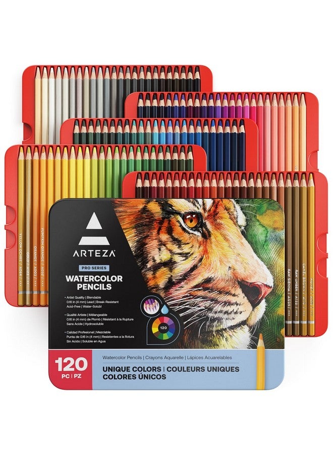 ARTEZA Watercolor Colored Pencils For Adult Coloring, Set Of 120 Colored Pencils, Art Drawing Pencils In Bright Assorted Shades, Art Supplies For Blending, Layering, And Watercolor Techniques - Image 1