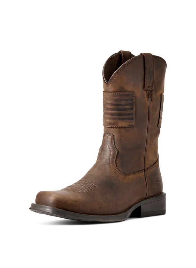 Ariat Men's Rambler Patriot Western Boot, Distressed Brown, 10 Medium - Image 1