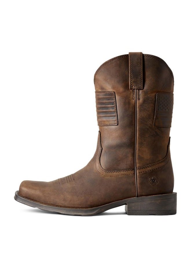Ariat Men's Rambler Patriot Western Boot, Distressed Brown, 10 Medium - Image 2