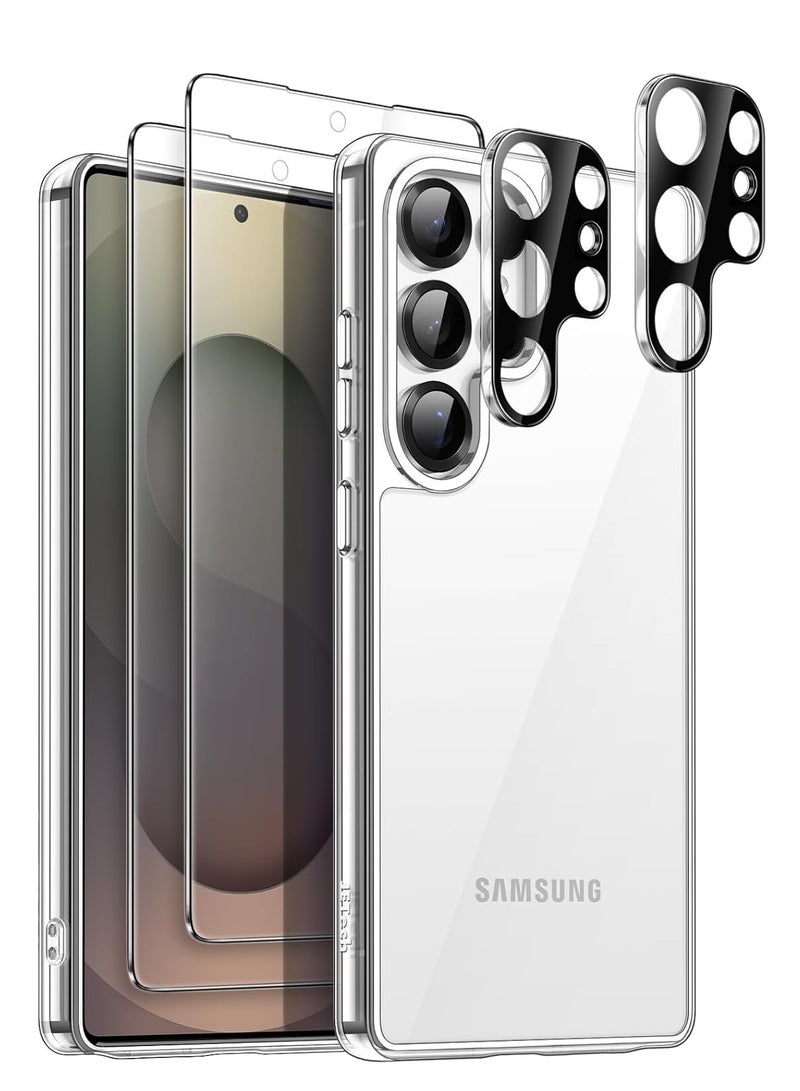 BORTONY Samsung Galaxy S25 Ultra Case Cover with 2-Pack Screen Protector Clear Ceramic Ultra Resistant and 2-Pack Camera Lens Protector Non-Yellowing Shockproof Bumper Phone Cover - Image 1