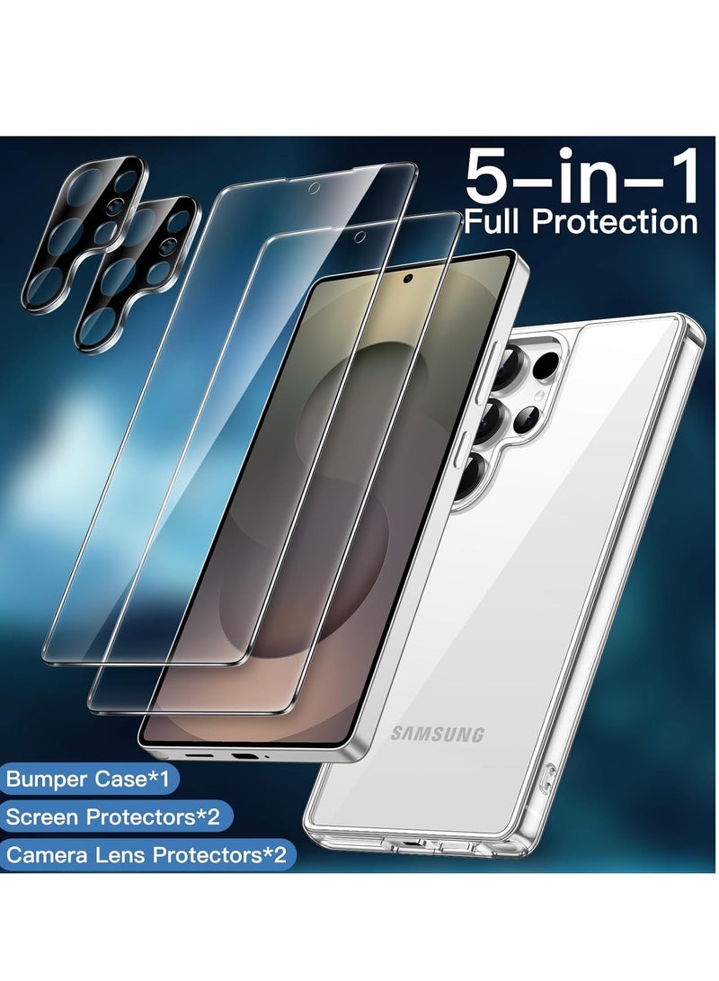 BORTONY Samsung Galaxy S25 Ultra Case Cover with 2-Pack Screen Protector Clear Ceramic Ultra Resistant and 2-Pack Camera Lens Protector Non-Yellowing Shockproof Bumper Phone Cover - Image 3