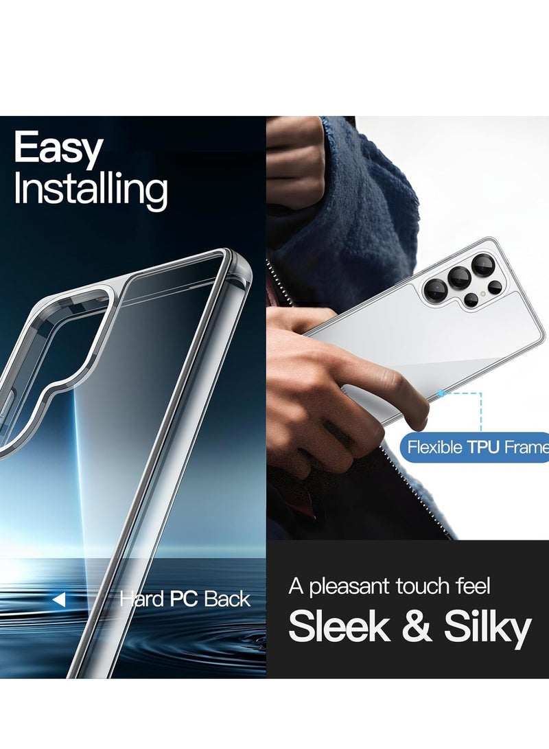 BORTONY Samsung Galaxy S25 Ultra Case Cover with 2-Pack Screen Protector Clear Ceramic Ultra Resistant and 2-Pack Camera Lens Protector Non-Yellowing Shockproof Bumper Phone Cover - Image 5