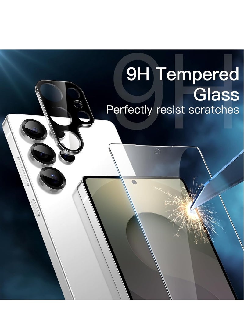 BORTONY Samsung Galaxy S25 Ultra Case Cover with 2-Pack Screen Protector Clear Ceramic Ultra Resistant and 2-Pack Camera Lens Protector Non-Yellowing Shockproof Bumper Phone Cover - Image 4