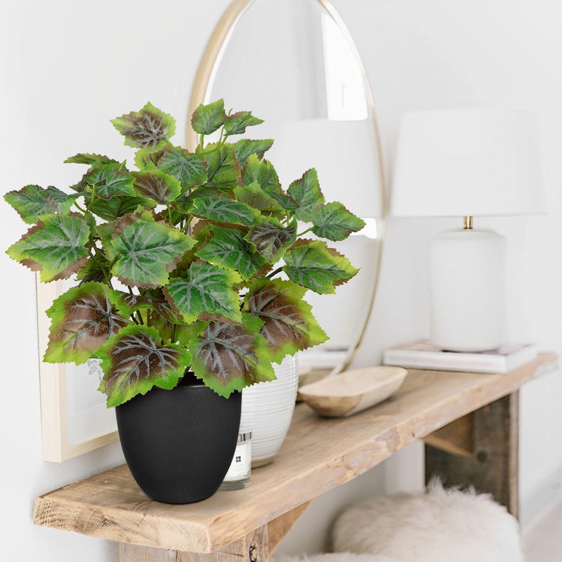 Villa Como 14.5" Artificial Plants Indoor Home Decor, Fake Potted Silk Plants for Shelves Living Room Decorative, Small Artificial Office Desk Plant in Pots, Faux Peperomia Hope Tropical House Plant - Image 4
