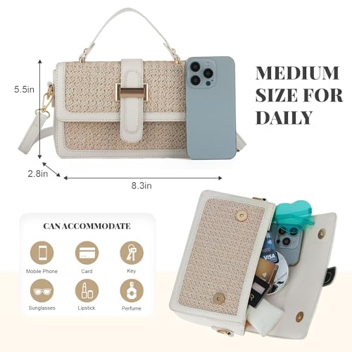 Oweisong Summer Purse for Women 2025 Woven Vacation Handbags Straw Crossbody Bag for Spring Beach - Image 2