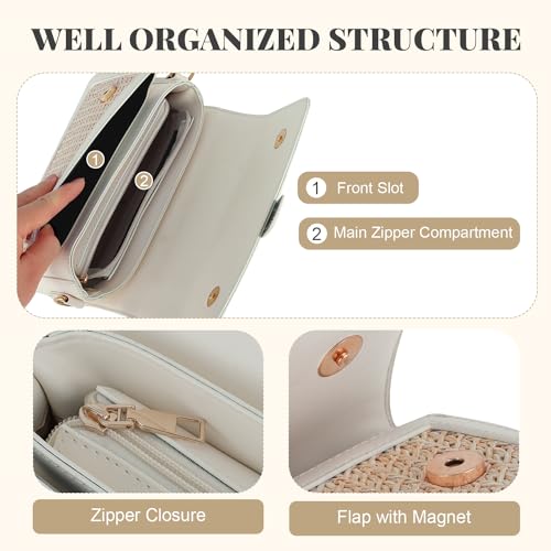 Oweisong Summer Purse for Women 2025 Woven Vacation Handbags Straw Crossbody Bag for Spring Beach - Image 3