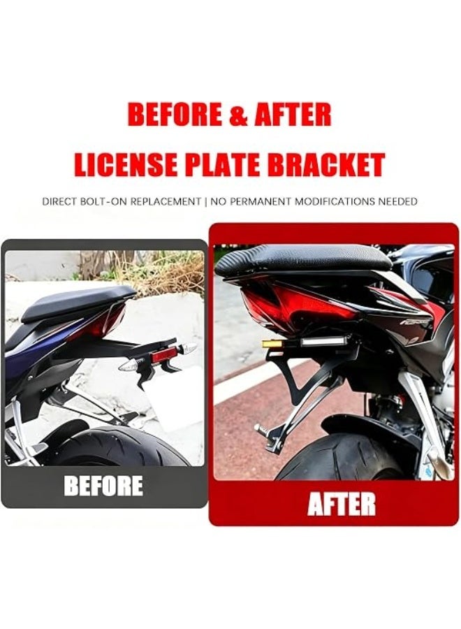 Otilli Motorcycle Tail Tidy Fender Eliminator Compatible with Aprilia RS660 RS 660 (2021-2026) RSV4 FACTORY (2021-2024) Tail Tidy Fender Eliminator Kit License Plate Holder with LED Light Fits for RS660 - Image 5