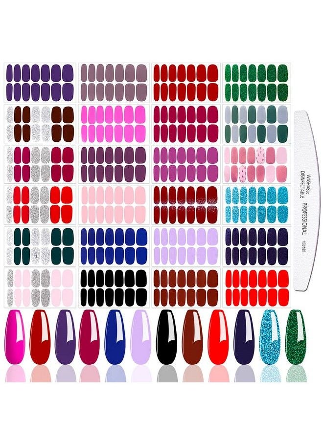 24 Sheets Glitter Solid Color Nail Polish Strips With Nail File Nail Wraps Nail Polish Stickers Selfadhesive Nail Stickers Full Nail Wraps For Women Nail Art - pzsku/ZD0330EAE1D946058F882Z/45/_/1683269234/177dc44d-7d2c-4f72-a3b7-4e29501e7607