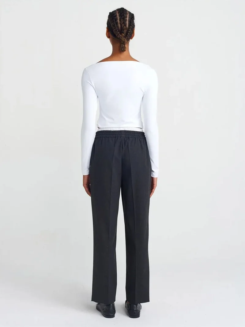 ديلفين Dilvin Wide-Leg Crepe Trousers