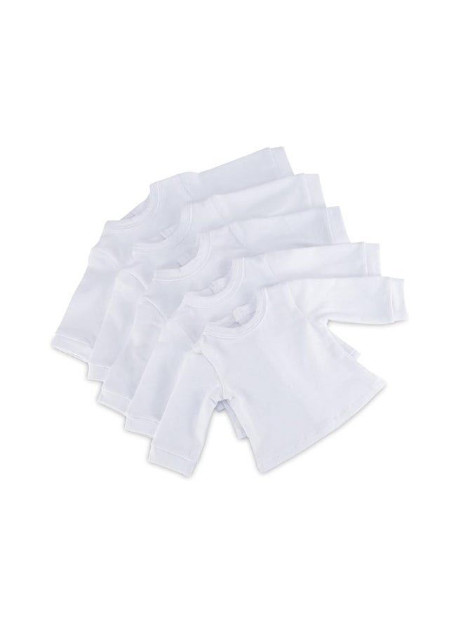 Emily Rose Emily Rose 18 Inch Doll Clothes Value Basics 5-Pack Long Sleeved Bright White 18-in Doll T-Shirts | Compatible with 18" American Girl Dolls  - Image 5