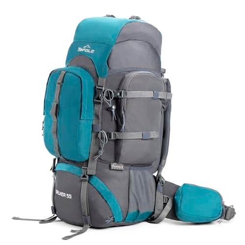 Tripole Walker 55L Internal Frame Rucksack for Hiking | Rain Cover | Water Repellent | Laptop Section | 3 Year Warranty,Sea Green - Image 2