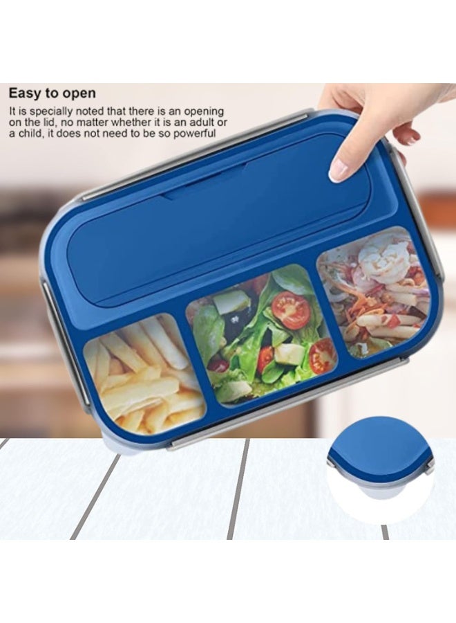 Beauenty Lunch Box Kids, Bento Box Adult Lunch Box, Lunch Containers for Adults/Kids/Toddler,1300ML-4 Compartment Microwave & Dishwasher & Freezer Safe,BPA Free(Blue) - Image 4