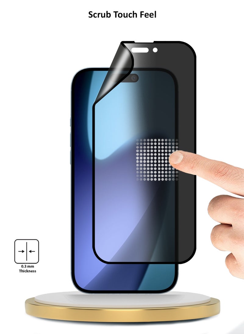 Wtech Apple iPhone 17 Pro Max 5G 2025 Premium Nano Ceramic Privacy Full Glue Full Cover Matte Flexible Screen Protector (MSCNMP) - Clear/Black - Image 4