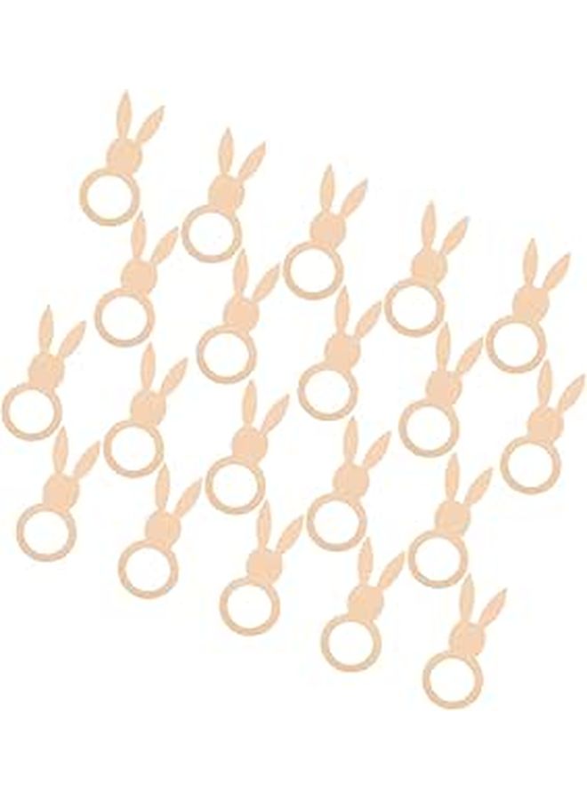 Wooden Easter Bunny Napkin Rings Set Of 20 Reusable Spring Table Decor - Image 1