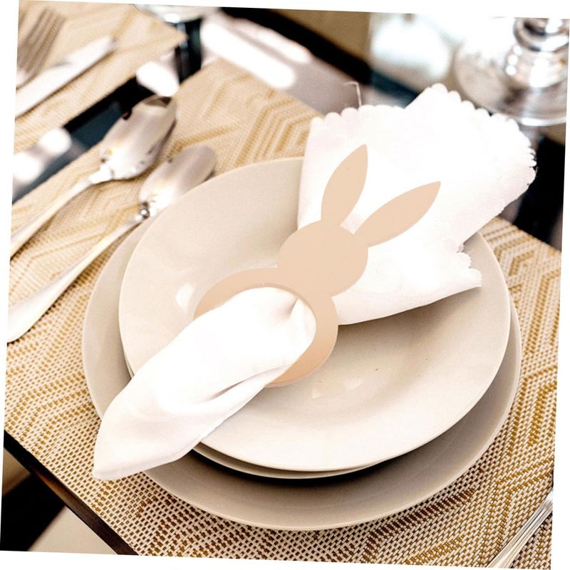 Wooden Easter Bunny Napkin Rings Set Of 20 Reusable Spring Table Decor - Image 5
