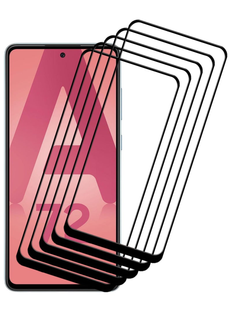 ACLIX 5 Pieces Antistatic ESD Dustproof Premium Quality High Definition Tempered Glass Screen Protector Designed For Samsung Galaxy A72 - Image 1