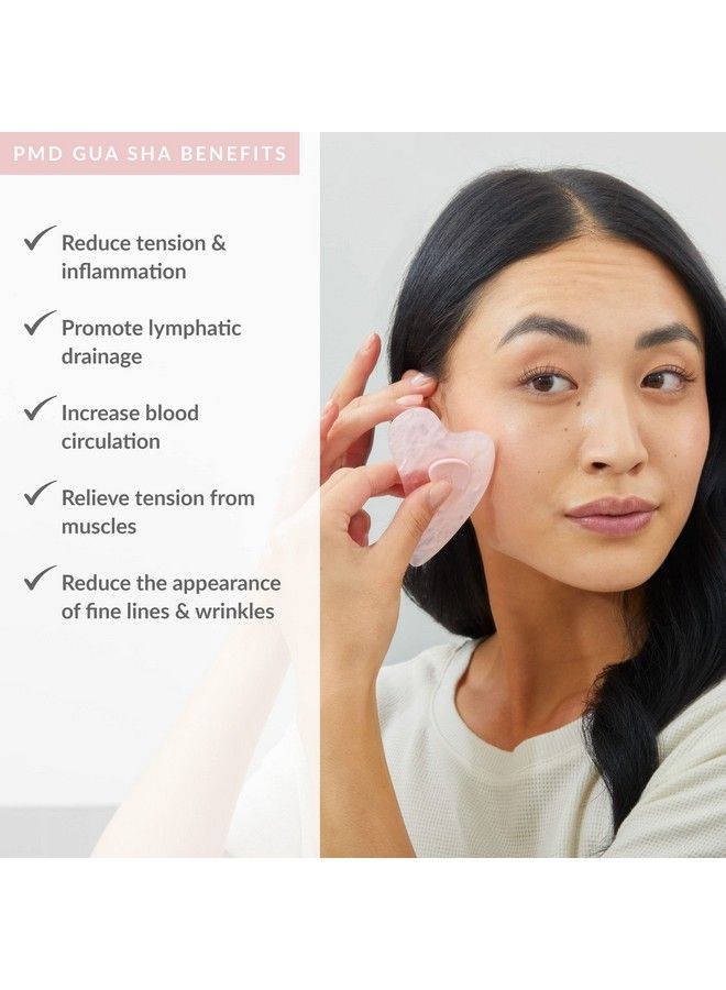 PMD Beauty Pmd Gua Sha Massaging Sculpting And Depuffing Tool Custom Design With Genuine Rose Quartz Stone And Silicone Grip Reduce Tension & Inflammation - Image 3