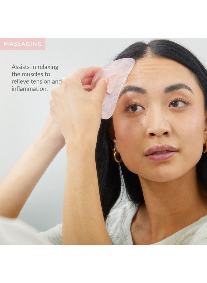 PMD Beauty Pmd Gua Sha Massaging Sculpting And Depuffing Tool Custom Design With Genuine Rose Quartz Stone And Silicone Grip Reduce Tension & Inflammation - Image 5