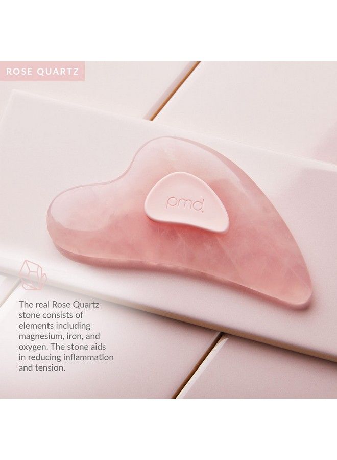 PMD Beauty Pmd Gua Sha Massaging Sculpting And Depuffing Tool Custom Design With Genuine Rose Quartz Stone And Silicone Grip Reduce Tension & Inflammation - Image 4