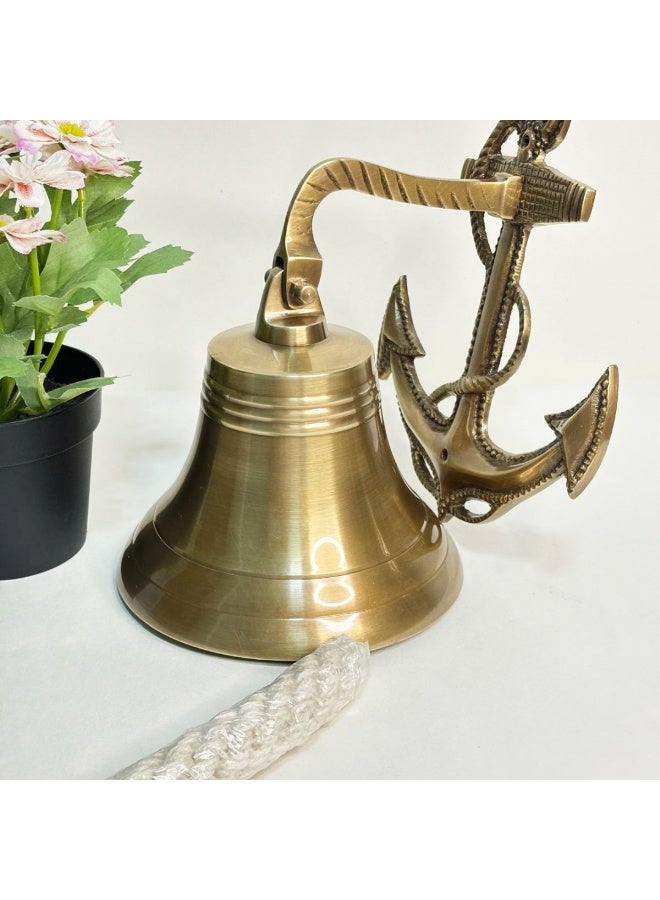 Rustic Charm Antique Brass Ship Bell - Image 4