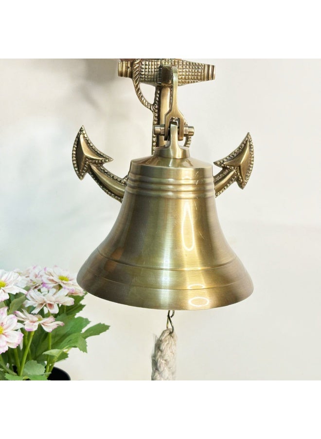 Rustic Charm Antique Brass Ship Bell - Image 2