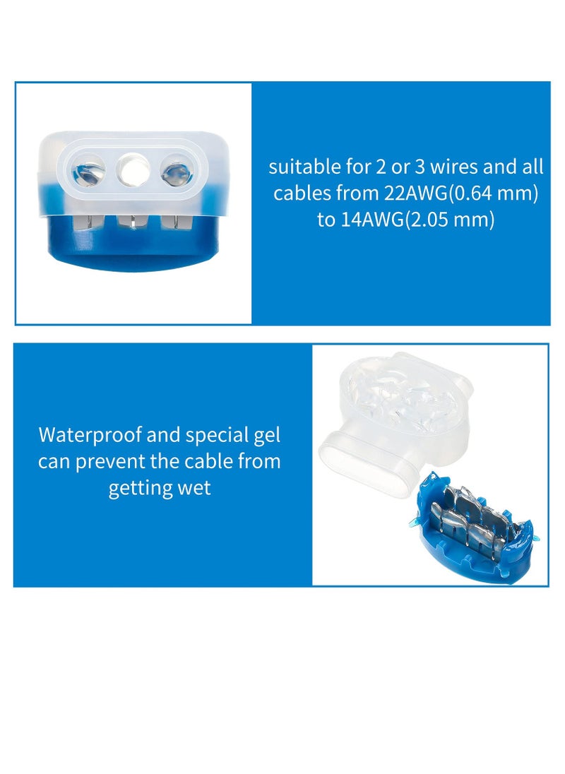 SYOSI - 3 Way Wire Connector Locking Wire Connector Electrical, Moisture Resistant Flame Retardant Nylon Insulated Connector, For 22 14 AWG, Cable Robot Mower Irrigation Applications (60 Count) - Image 1